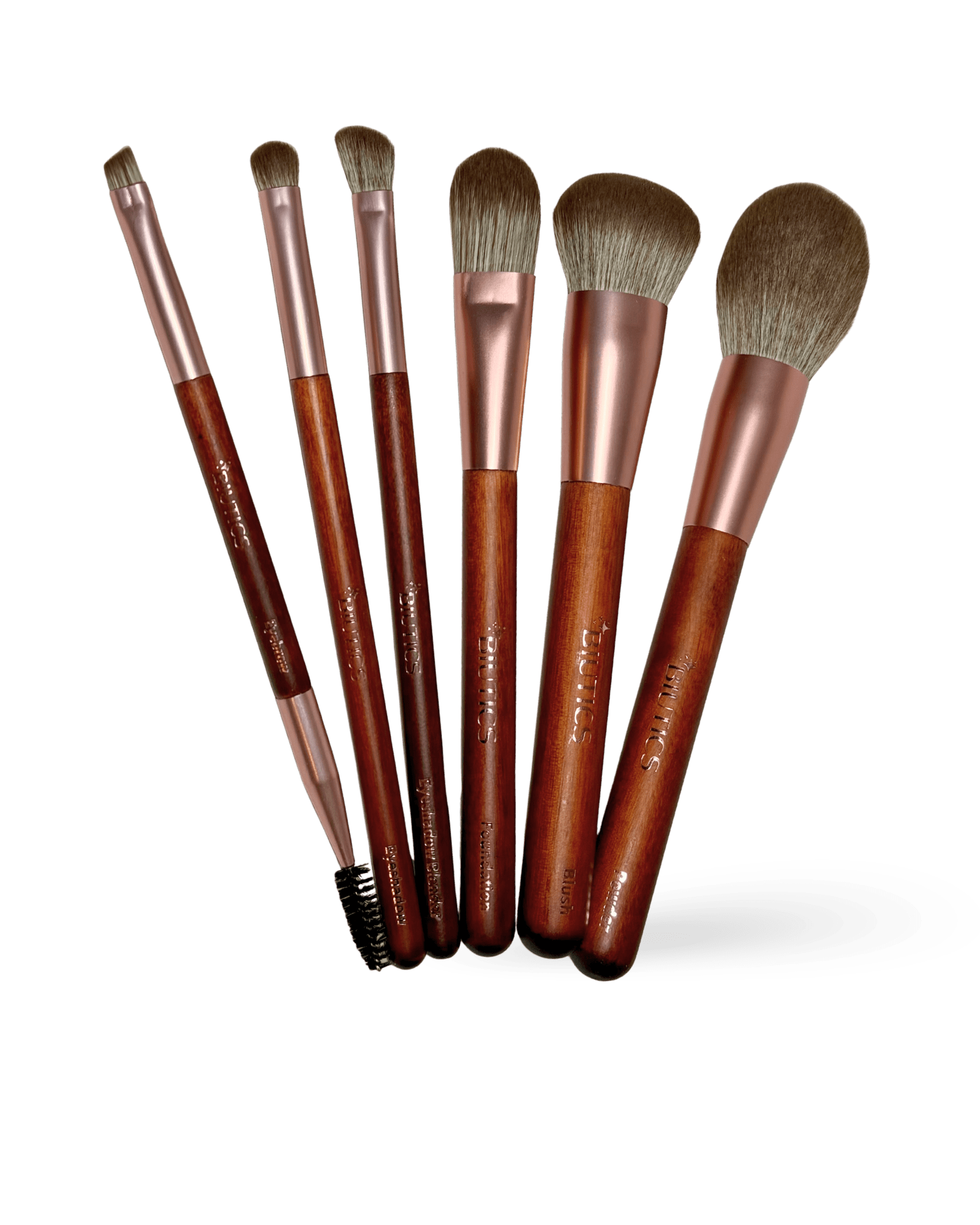6-teiliges Make-up Pinselset – Profi Qualität Rosé Gold - Tool von BIUTICS bei Beautystore Schweiz