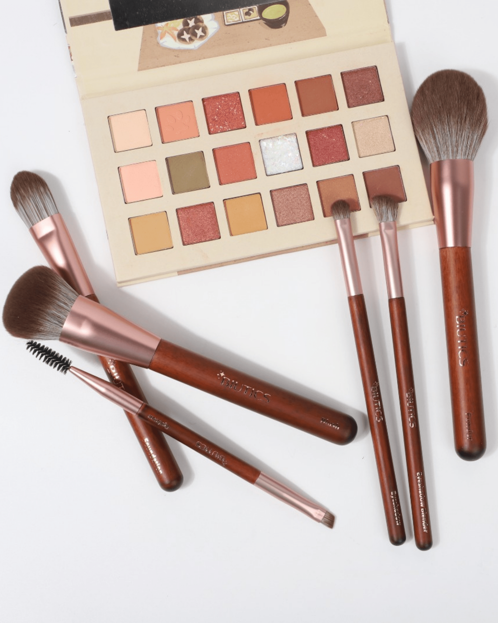 6-teiliges Make-up Pinselset – Profi Qualität Rosé Gold - Tool von BIUTICS bei Beautystore Schweiz