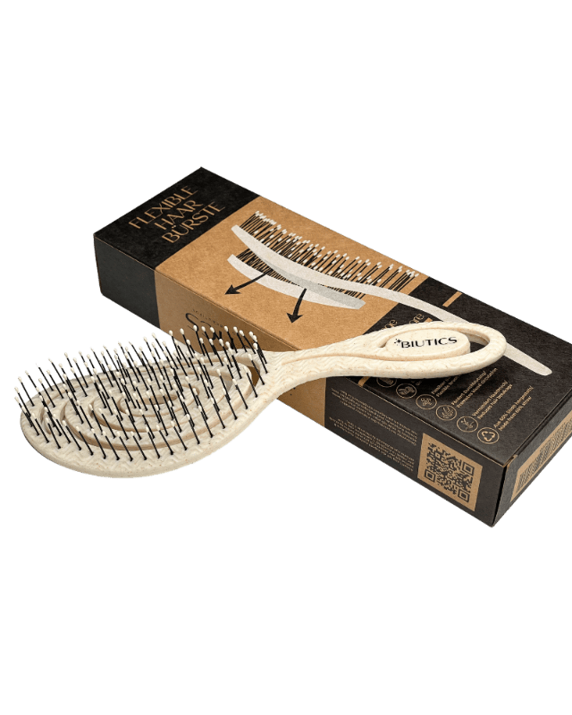 3D Haarbürste mit flexiblem Bürstenkopf – beige - Tool von BIUTICS bei Beautystore Schweiz