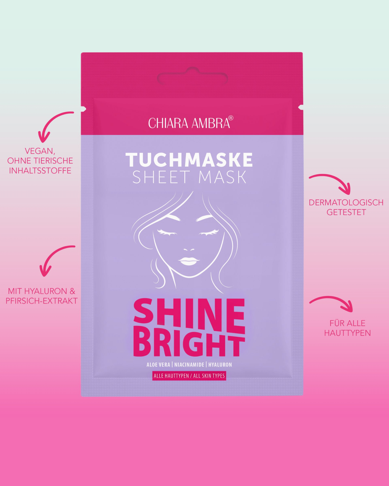 Shine Bright Tuchmaske - Gesichtspflege von Chiara Ambra bei Beautystore Schweiz