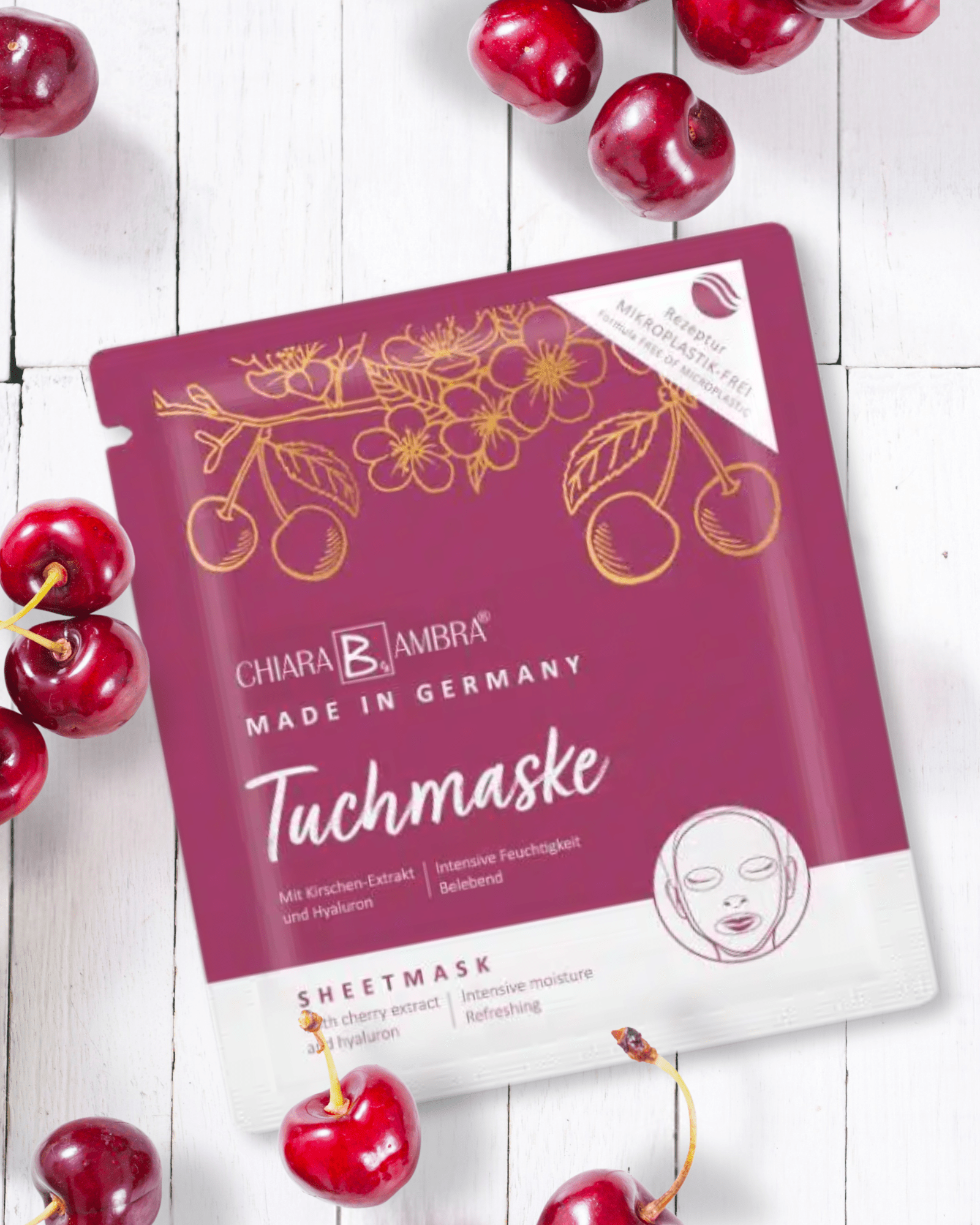 Tuchmaske mit Kirschen-Extrakt - Gesichtspflege von Chiara Ambra bei Beautystore Schweiz