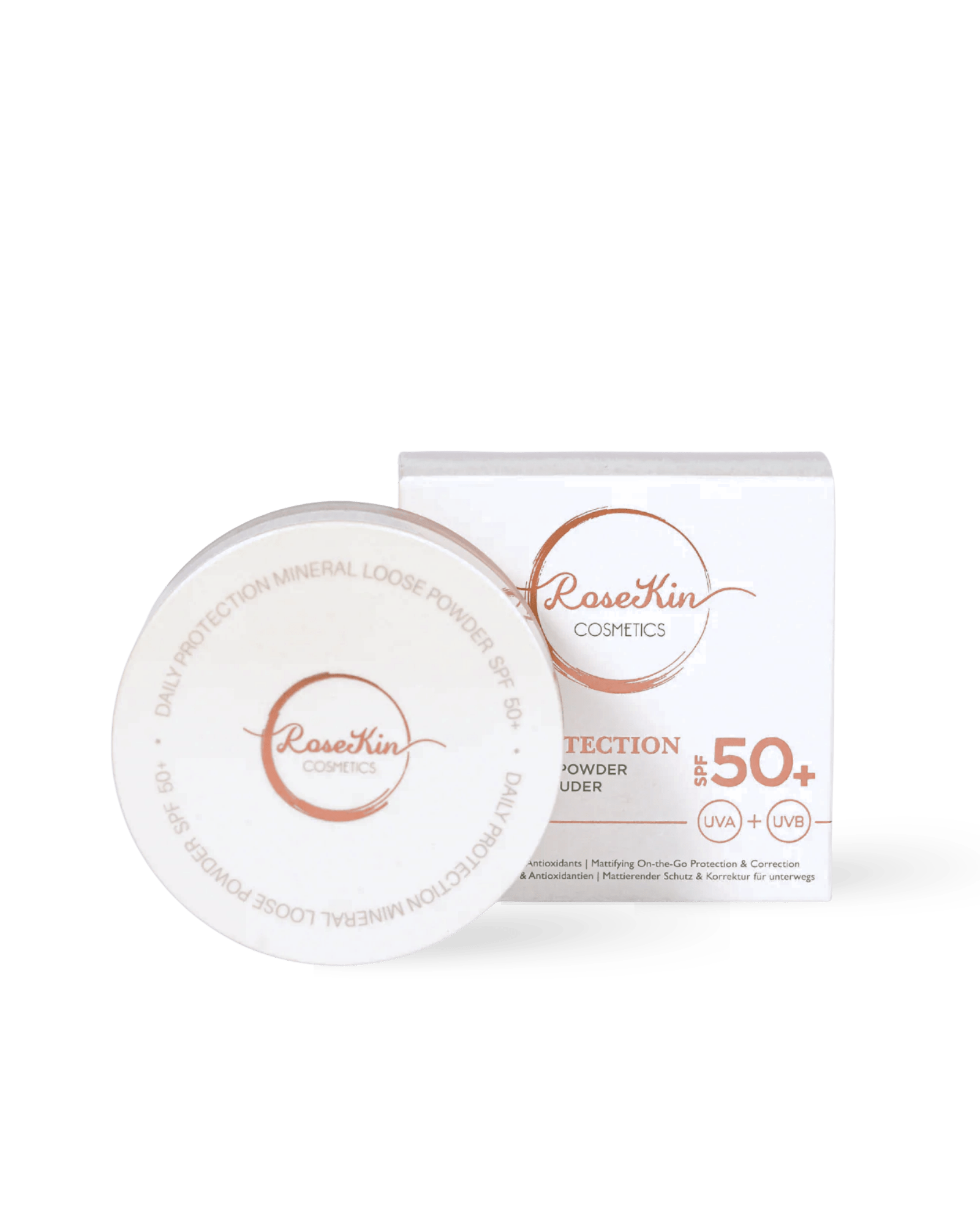 RoseKin – Mineral Loose Powder SPF 50+ MEDIUM - Make-up von RoseKin Cosmetics bei Beautystore Schweiz