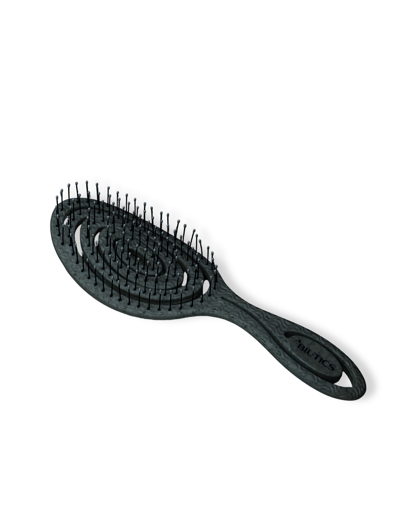 3D Haarbürste mit flexiblem Bürstenkopf – schwarz