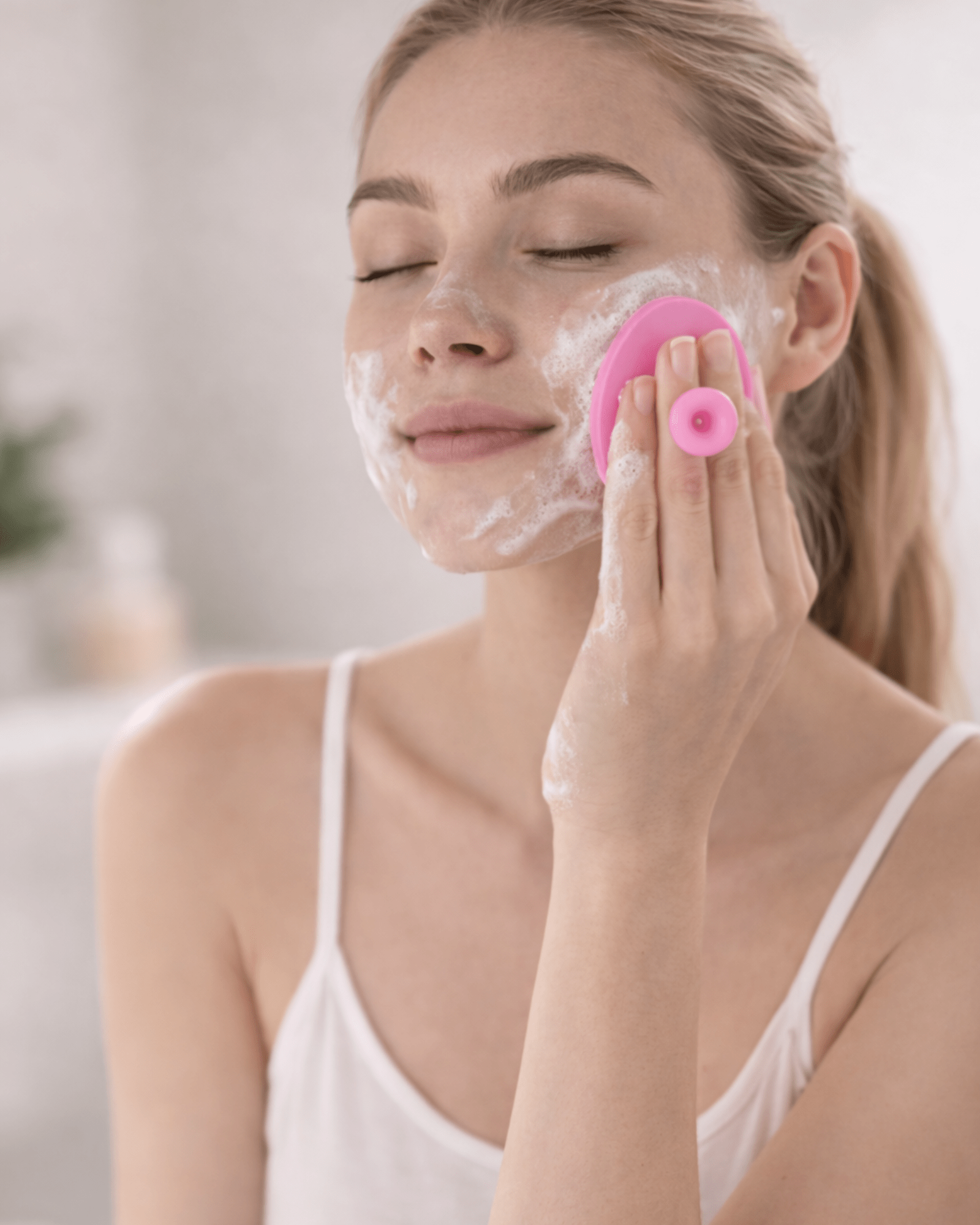 Silikon Reinigungspad Pink - Tool von BIUTICS bei Beautystore Schweiz