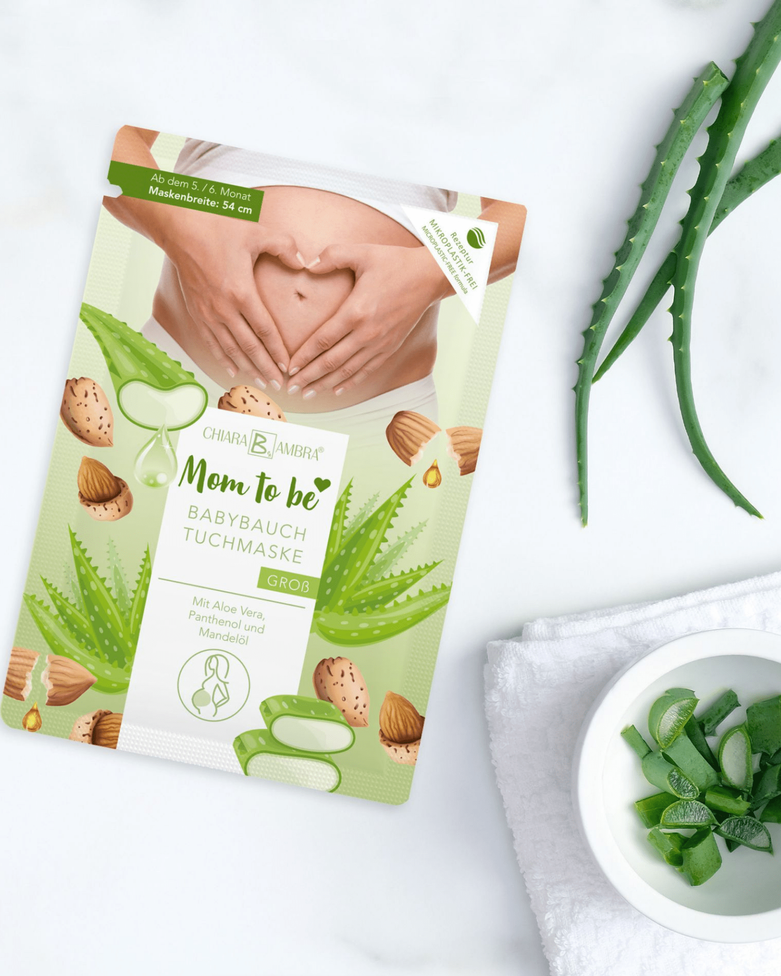 Chiara Ambra – "Mom to be" Babybauch Tuchmaske - gross - Körperpflege von Chiara Ambra bei Beautystore Schweiz