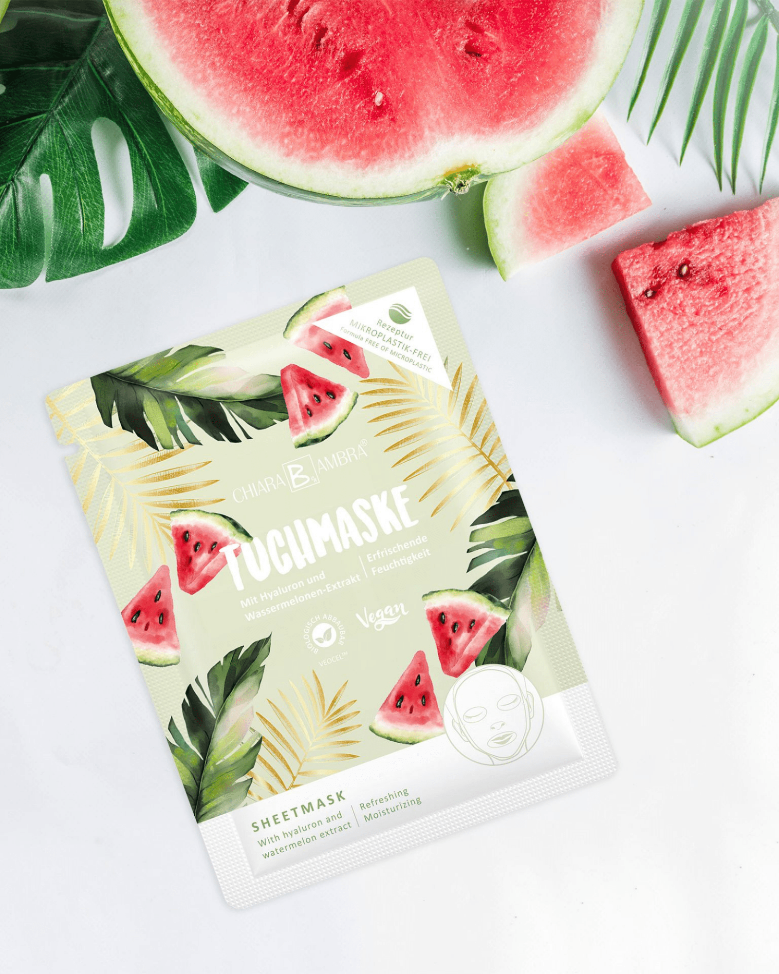 Tuchmaske mit Hyaluron & Wassermelone - Gesichtspflege von Chiara Ambra bei Beautystore Schweiz