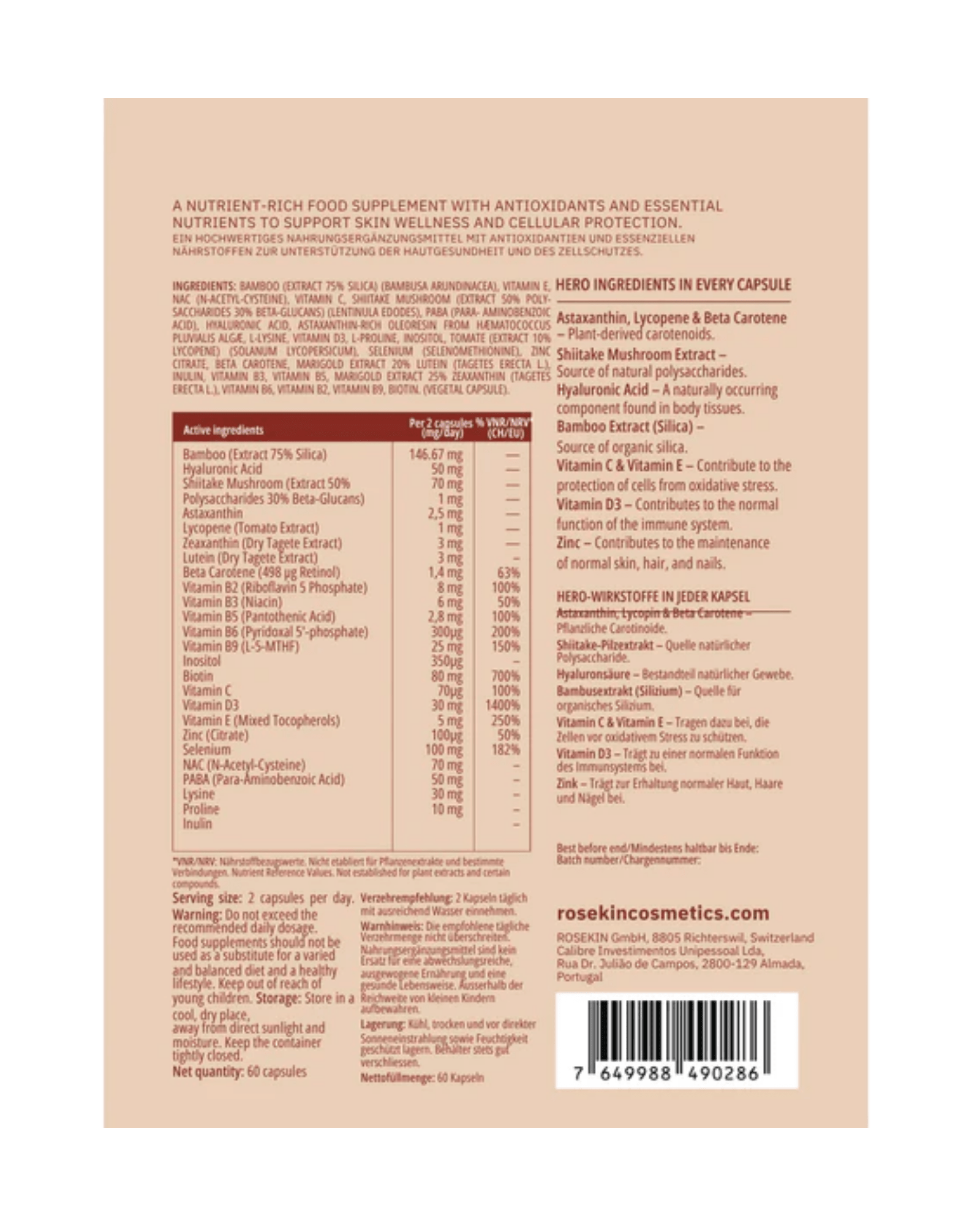 RoseKin – From Within – Skin Support - Supplements von RoseKin Cosmetics bei Beautystore Schweiz