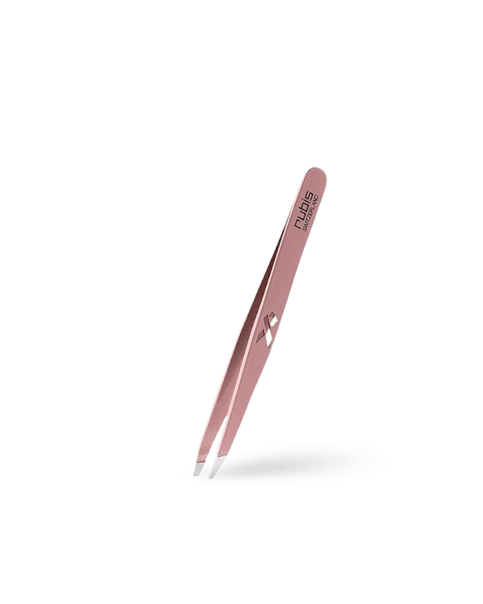 Rubis Präzisionspinzette schräg Inox Rosa mit Krebs-Schleife - Tool von Rubis Switzerland bei Beautystore Schweiz