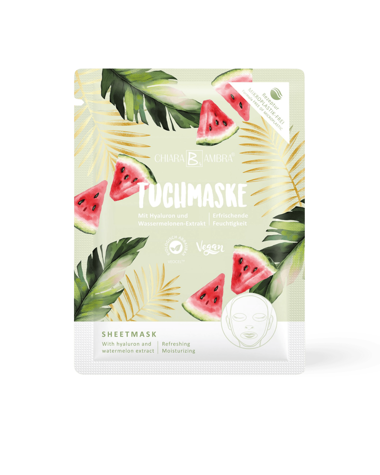 Tuchmaske mit Hyaluron & Wassermelone - Gesichtspflege von Chiara Ambra bei Beautystore Schweiz
