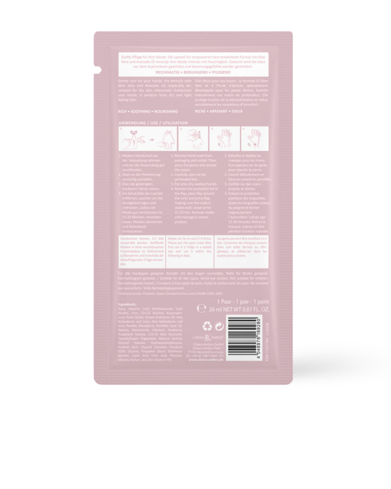 Handmaske mit Aloe Vera und Avocado-Öl